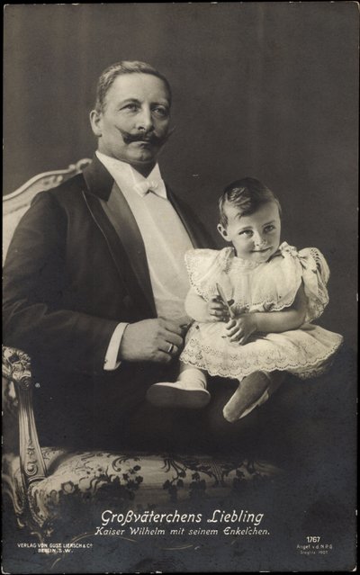 O querido do avô, o Imperador Wilhelm com a neta de Photographer German