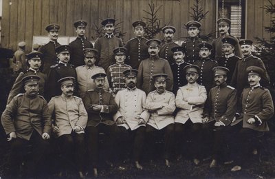 Grupo de oficiais do exército alemão (foto a p/b) de Photographer German