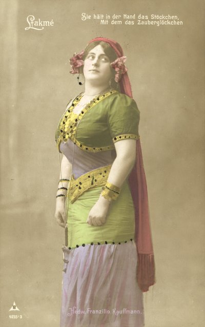 Hedwig Franzillo Kauffman como Lakme (foto colorida) de Photographer German
