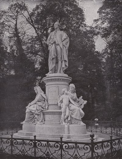 No jardim zoológico, Goethe monumento (foto a p/b) de Photographer German