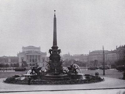 Leipzig: Mendebrunnen On The Augustusplatz And New Theater (foto a p/b) de Photographer German