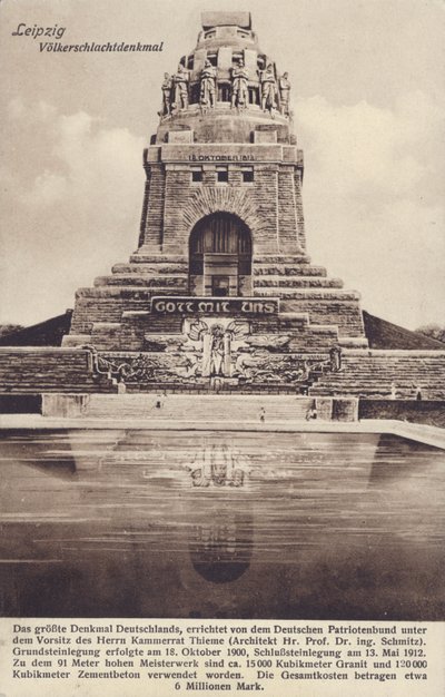 Monumento à Batalha das Nações (1813), Leipzig, Alemanha (foto a p/b) de Photographer German