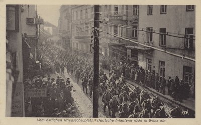 Ocupação de Vilnius, Lituânia, pelas tropas alemãs durante a Primeira Guerra Mundial de Photographer German