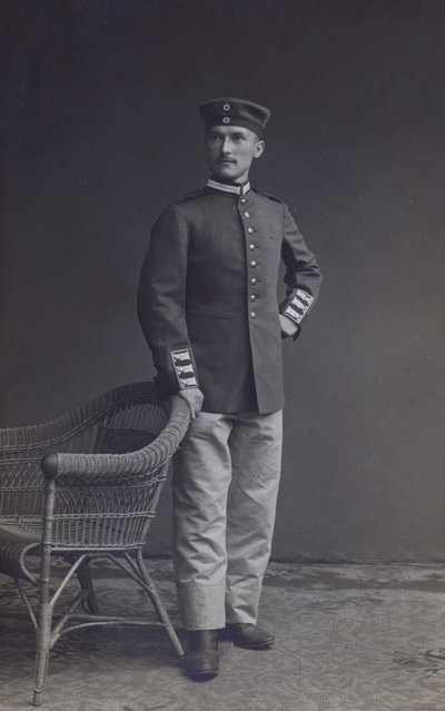 Retrato de um soldado do exército alemão (foto a p/b) de Photographer German