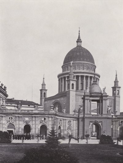 Potsdam, palácio da cidade, Fortunaportal e St Nikolaikirche (foto a p/b) de Photographer German