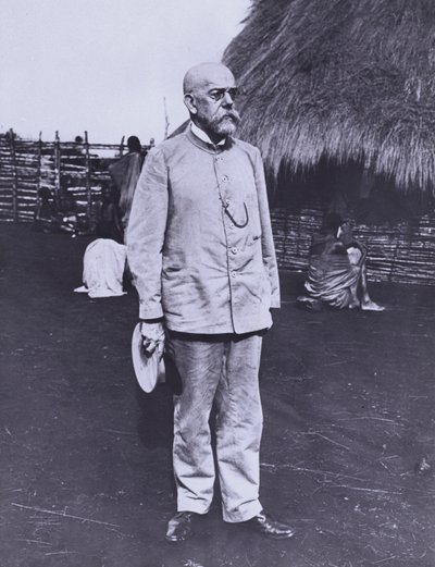 Robert Koch, médico e bacteriologista alemão, em África de Photographer German