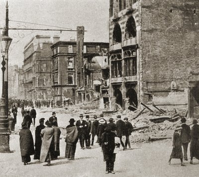 Dublin depois do Levante da Páscoa, abril de 1916 (foto a p/b) de Photographer Irish