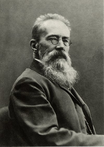 Nikolay Andreievich Rimsky-Korsakov (fotografia a preto e branco) de Photographer Russian