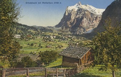 Grindelwald e Wetterhorn, Suíça (fotografia a cores) de Photographer Swiss
