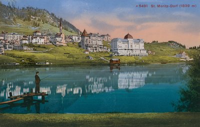 St. Moritz-Dorf. Postal enviado em 1913. de Photographer Swiss