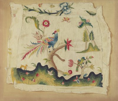 Assento de cadeira bordado Crewel, c. 1936. de Phyllis Dorr