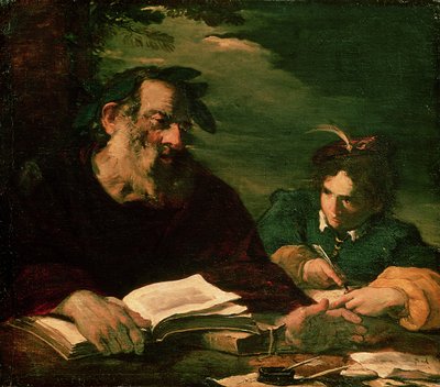 Homer ditando seu poema de Pier Francesco Mola