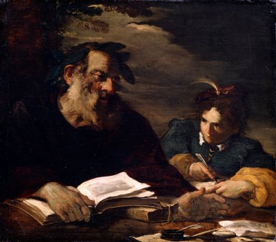 Homero ditando seus poemas, século XVII de Pier Francesco Mola