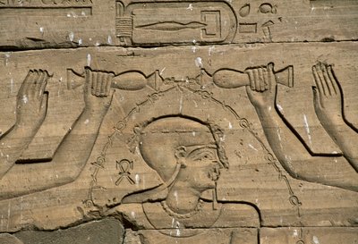 Alívio básico, Templo de Kalabsha (também Templo de Mandulis), Assuão, Construído ca 30 AC, civilização egípcia de Blaise Nicolas Le Sueur