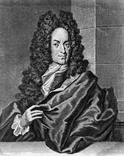 Retrato de Georg Ernst Stahl (1659-1734), médico e químico alemão, gravura de Opusculum chimico-physico-medicum, Halae Magdeburgicae de Blaise Nicolas Le Sueur