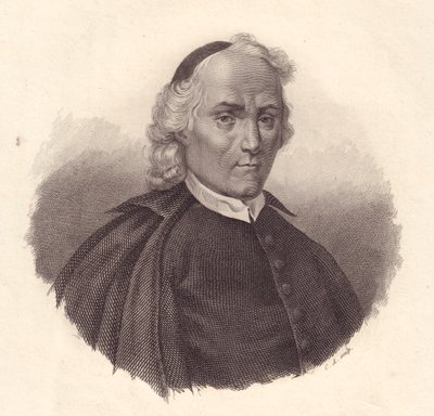 Retrato do presbiteriano e historiador italiano Ludovico Antonio Muratori (1672-1750), gravura em cobre de Blaise Nicolas Le Sueur