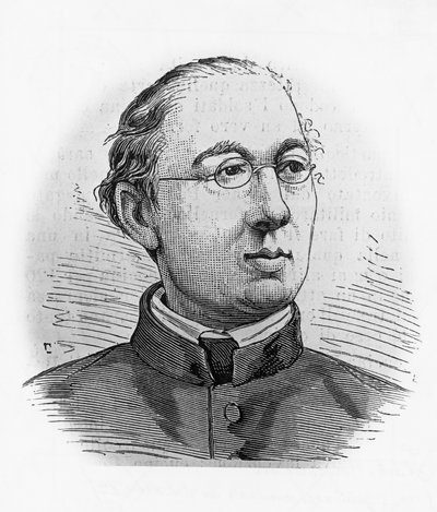 Retrato de Joseph Hergenroether (1824-1890), historiador e cardeal alemão, e primeiro Cardeal-Prefeito dos Arquivos do Vaticano, gravura de Blaise Nicolas Le Sueur