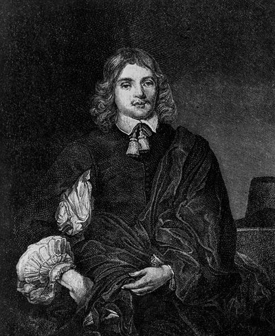 Retrato de Lucius Cary, 2° Visconde Falkland (cerca de 1610-1643), autor, político e soldado inglês que foi Secretário de Estado de 1642 a 1643, gravura de Blaise Nicolas Le Sueur