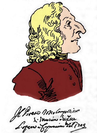 Antonio Vivaldi (1678 - 1741), Cartoon de Pierre Leone Ghezzi (1674 - 1755) de Pier Leone Ghezzi
