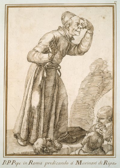 Padre Pepe pregando aos marinheiros de Pier Leone Ghezzi