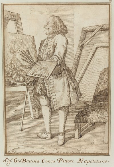 Signore Sebastiano Conca, Pintor Napolitano (Signore Sebastiano Conca, Pintor Napolitano) de Pier Leone Ghezzi