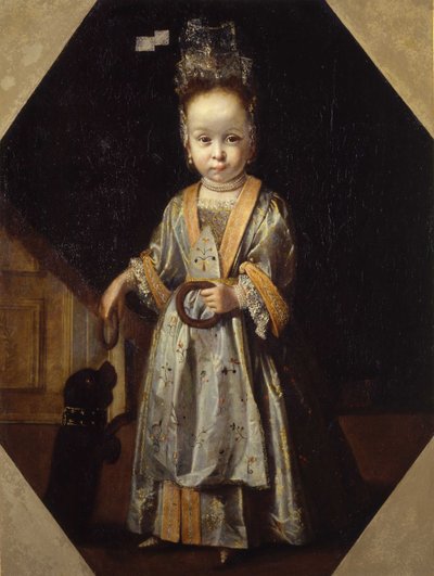Retrato de menina com cachorro de Pierfrancesco Cittadini