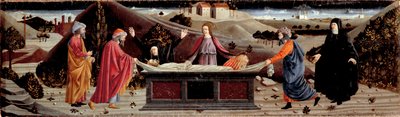 Políptico da Misericórdia: em torno do corpo de Jesus Cristo: São João, a Virgem Maria, Santa Maria Madalena, São José de Arimatía e São Nicodema de Piero della (school of) Francesca
