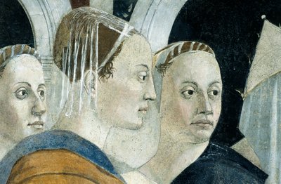 Detalhe de The Legend of the True Cross mostrando a descoberta e verificação da True Cross, de Piero della Francesca de Piero della Francesca