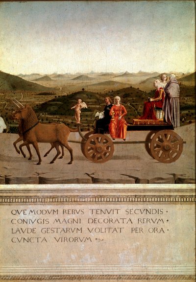 Díptico do triunfo de Federico da Montefeltro e Battista Sforza, detalhe (Tempera sobre madeira de Piero della Francesca
