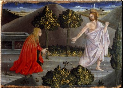 Noli me tangere. Políptico de Misericórdia. (Pintura em madeira... de Piero della Francesca
