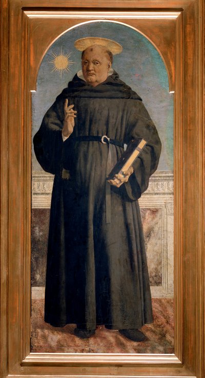 Políptico de Santo Agostinho: São Nicolau de Tolentino - óleo sobre panela de Piero della Francesca