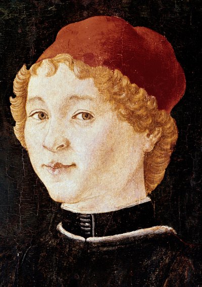 Retrato de um jovem com um chapéu vermelho Provavelmente Piero della Francesca de Piero della Francesca