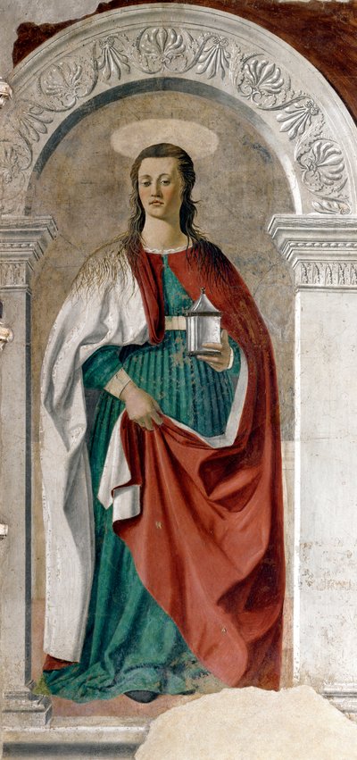Santa Maria Madalena Fresco por Piero della Francesca (1415/20-1492) 1460 aproximadamente. Sol. 190x180 cm Arezzo, catedrais de Piero della Francesca