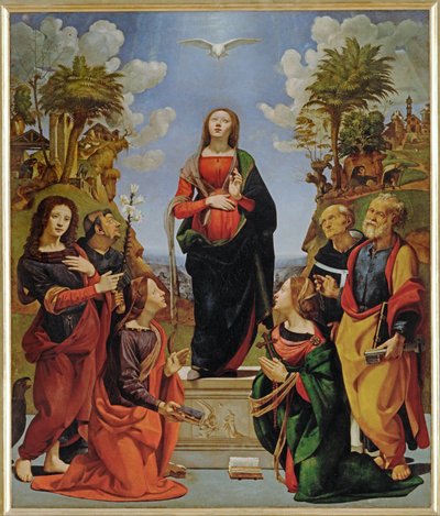 Incarnazione -Assunção de Santa Maria (pintura sobre madeira) de Piero di Cosimo
