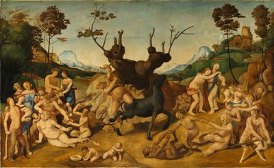 Italiano: História de Silenos, cena: As desgraças de Sileno de Piero di Cosimo