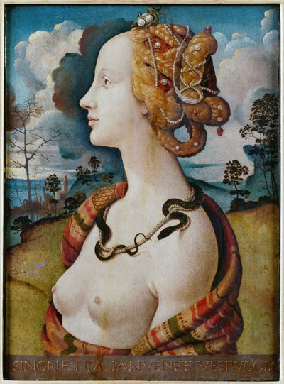 Retrato de mulher fala de Simonetta Vespucci de Piero di Cosimo