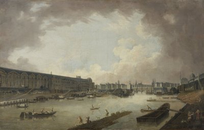 A Grande Galerie, o Pont-Neuf e a Ile de la Cité, vistos do Pont Royal, cerca de 1775 (óleo sobre tela) de Pierre-Antoine Demachy