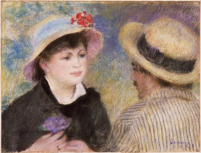 Casal num barco (alegadamente Aline Charigot e Renoir) de Pierre-Auguste Renoir