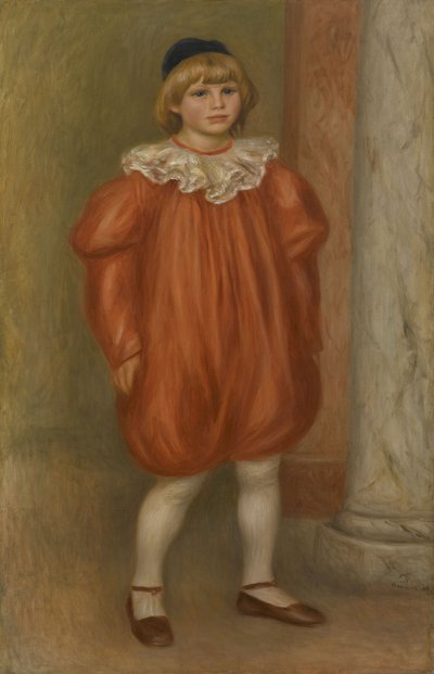 Claude Renoir em traje de palhaço de Pierre-Auguste Renoir