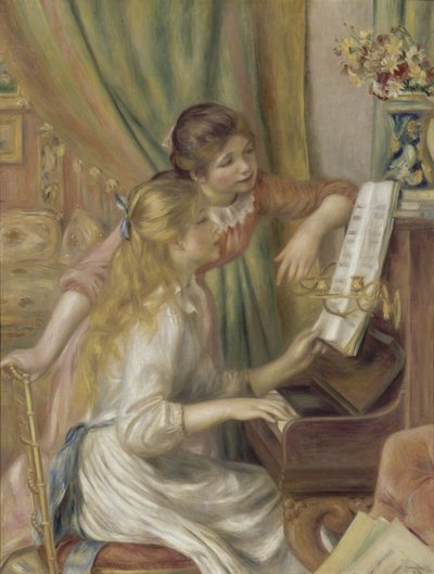Jovens raparigas ao piano de Pierre-Auguste Renoir