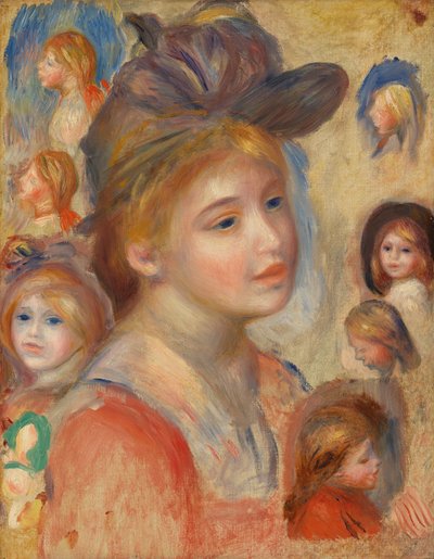 Estudo de cabeças de meninas de Pierre-Auguste Renoir