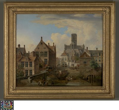 Catedral de St. Bavo e o Canal Reep em Gand de Pierre François De Noter