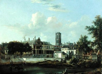 Vista do Schelde e do Sint Baafskathedraal, Ghent de Pierre François De Noter