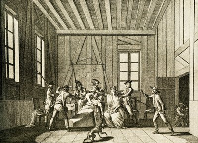 Assassinato de Jean-Paul Marat em 1793 (gravura) de Pierre Gabriel Berthault