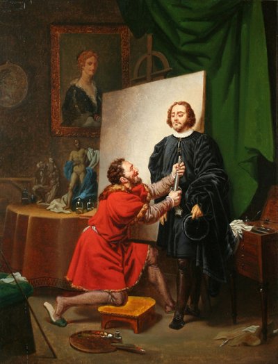 Aretino no estúdio de Tintoretto, c.1822 (óleo sobre tela) de Pierre Nolasque Bergeret