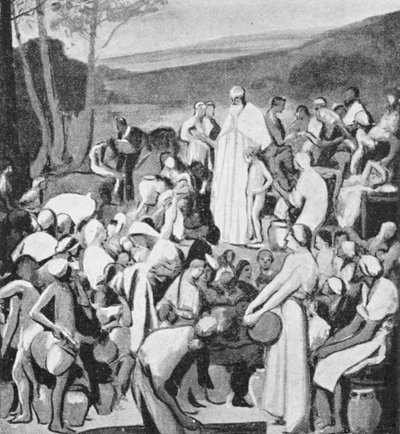São Dinis a pregar aos Gauleses (litografia) de Pierre Victor Galland