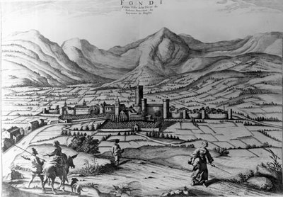 Cidade de Fondi, gravura de Pieter Mortier (1661-1711) do Nouveau Theatre de l