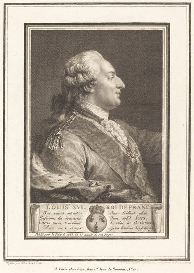 Luís XVI, rei da França de Pierre Adrien Le Beau after Benedict Alphonse Nicolet