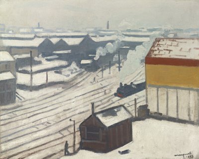 Gare Montparnasse na neve, 1913 de Albert Marquet