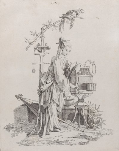 Ar, de Os Quatro Elementos, 1738-49. de Pierre Alexandre Aveline